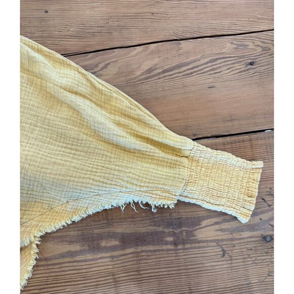 Oli and Hali Oversized Gauze Button Up Yellow‎ Small/Medium - Picture 6 of 8